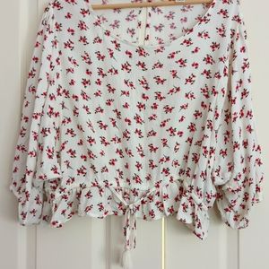 Light blouse with flowers